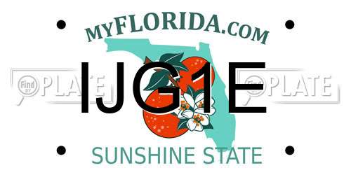 IJG1E Florida License Plate