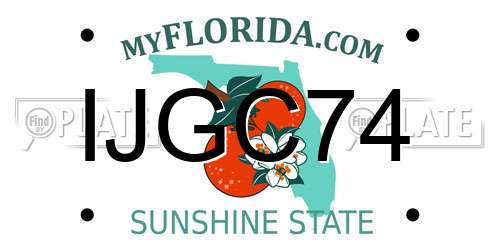 IJGC74 Florida License Plate