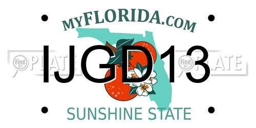 IJGD13 Florida License Plate