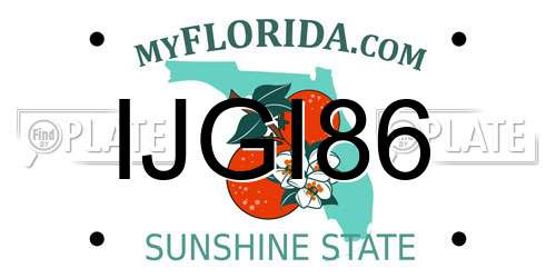 IJGI86 Florida License Plate