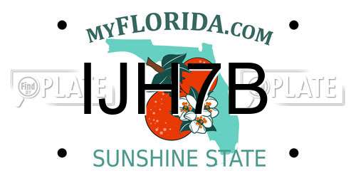 IJH7B Florida License Plate