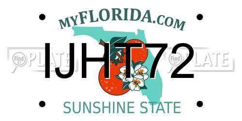 IJHT72 Florida License Plate