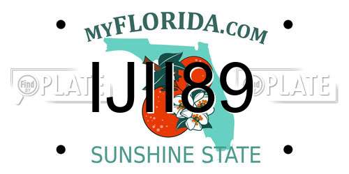 IJII89 Florida License Plate