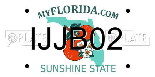 IJJB02 Florida License Plate