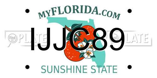 IJJC89 Florida License Plate