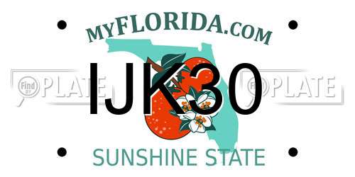 IJK30 Florida License Plate