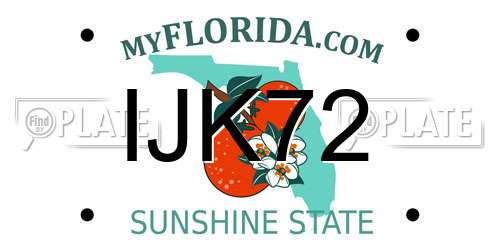 IJK72 Florida License Plate