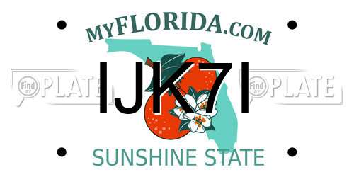 IJK7I Florida License Plate