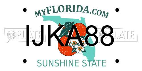 IJKA88 Florida License Plate