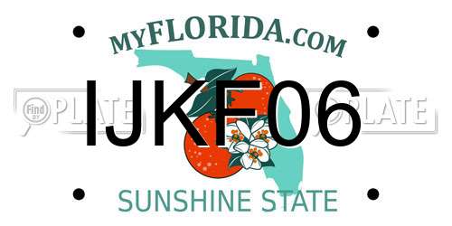 IJKF06 Florida License Plate