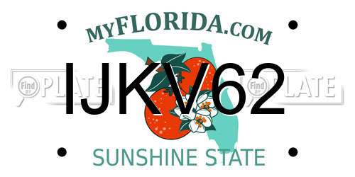 IJKV62 Florida License Plate