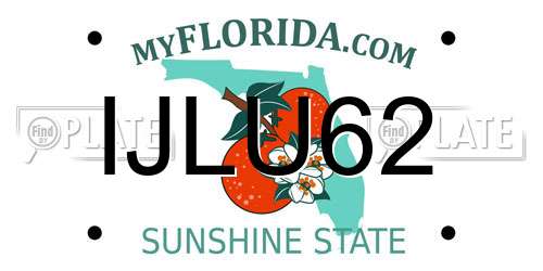 IJLU62 Florida License Plate
