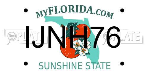 IJNH76 Florida License Plate
