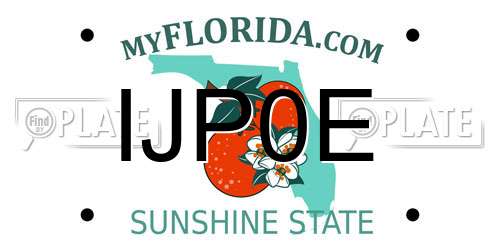IJP0E Florida License Plate