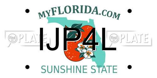 IJP4L Florida License Plate