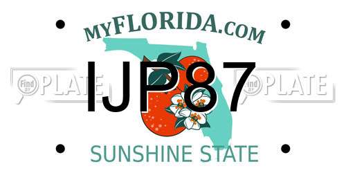 IJP87 Florida License Plate