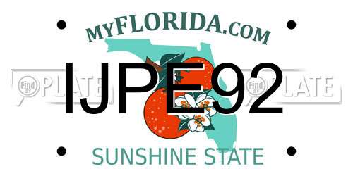 IJPE92 Florida License Plate