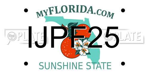 IJPF25 Florida License Plate