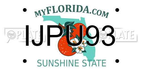 IJPU93 Florida License Plate