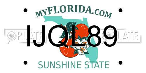 IJQL89 Florida License Plate