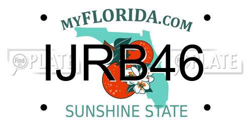 IJRB46 Florida License Plate
