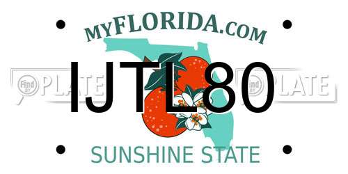 IJTL80 Florida License Plate