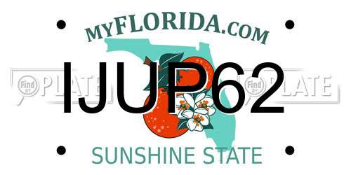 IJUP62 Florida License Plate