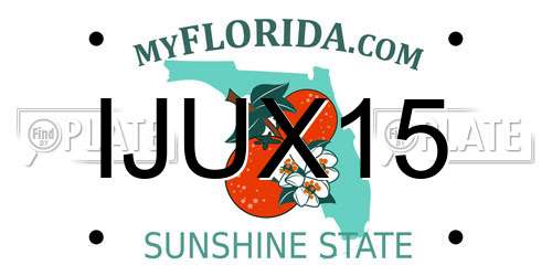 IJUX15 Florida License Plate