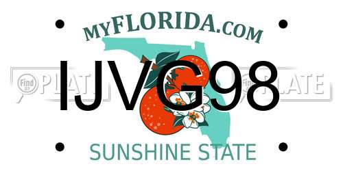 IJVG98 Florida License Plate
