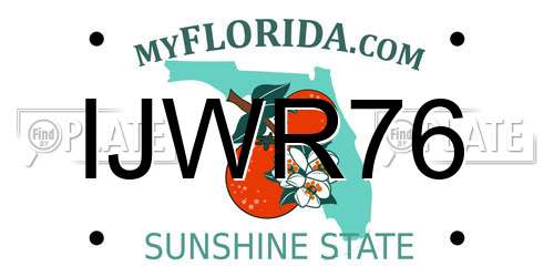 IJWR76 Florida License Plate