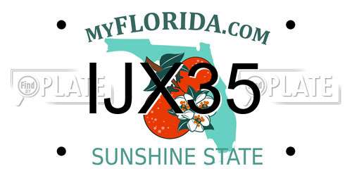 IJX35 Florida License Plate