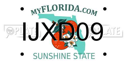 IJXD09 Florida License Plate