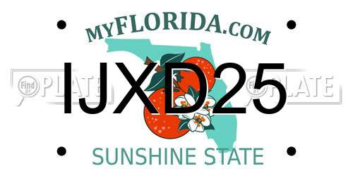 IJXD25 Florida License Plate