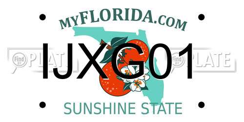 IJXG01 Florida License Plate