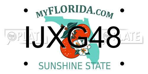 IJXG48 Florida License Plate
