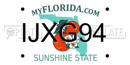 IJXG94 Florida License Plate