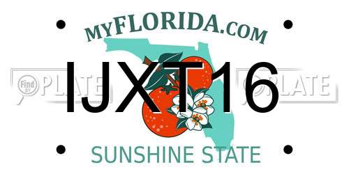 IJXT16 Florida License Plate