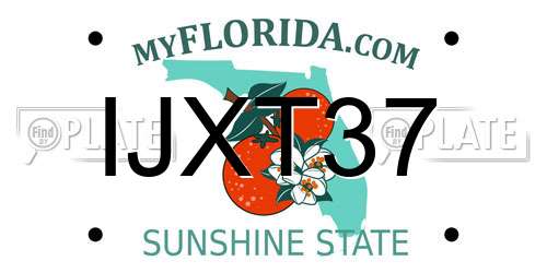 IJXT37 Florida License Plate