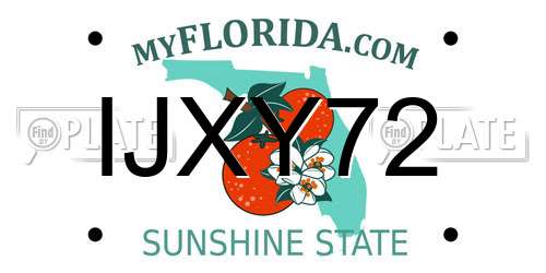 IJXY72 Florida License Plate