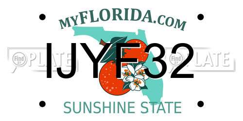 IJYF32 Florida License Plate