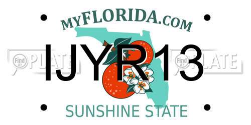 IJYR13 Florida License Plate