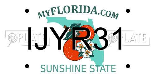 IJYR31 Florida License Plate