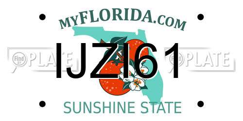 IJZI61 Florida License Plate