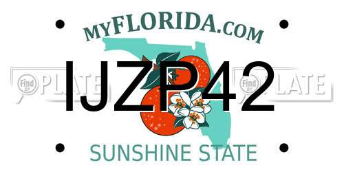 IJZP42 Florida License Plate