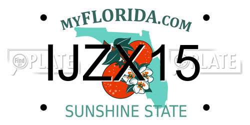 IJZX15 Florida License Plate