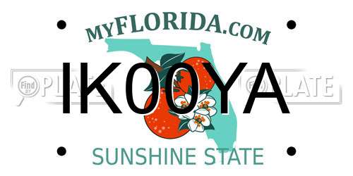IK00YA Florida License Plate