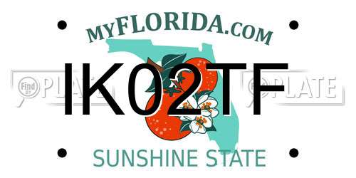 IK02TF Florida License Plate
