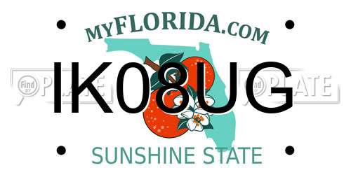 IK08UG Florida License Plate