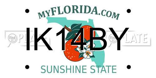 IK14BY Florida License Plate
