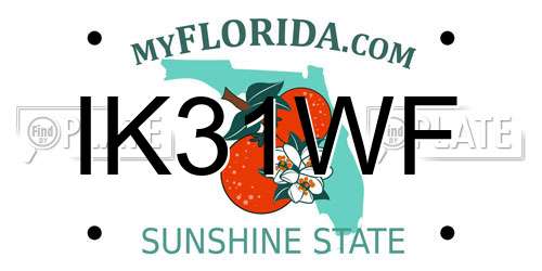 IK31WF Florida License Plate